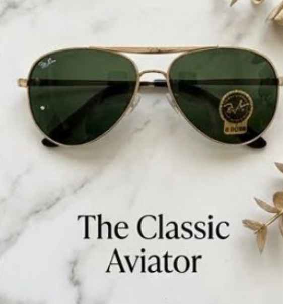 Óculos aviador clássico dourado DW Vision